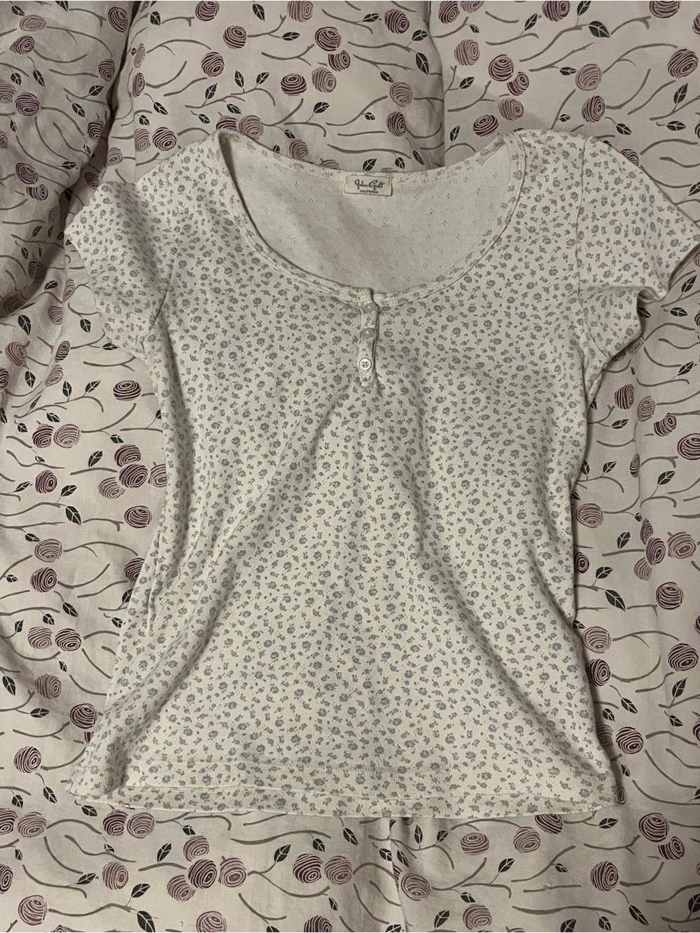 brandy melville baby blue flower top
